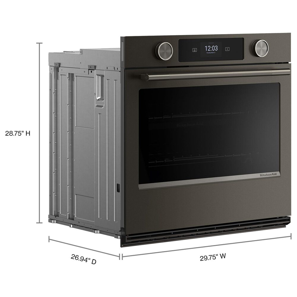 KitchenAid 2-Piece Kitchen Package with Black Ore 30" Smart Single Wall Oven and Black 30" Induction Cooktop, , large