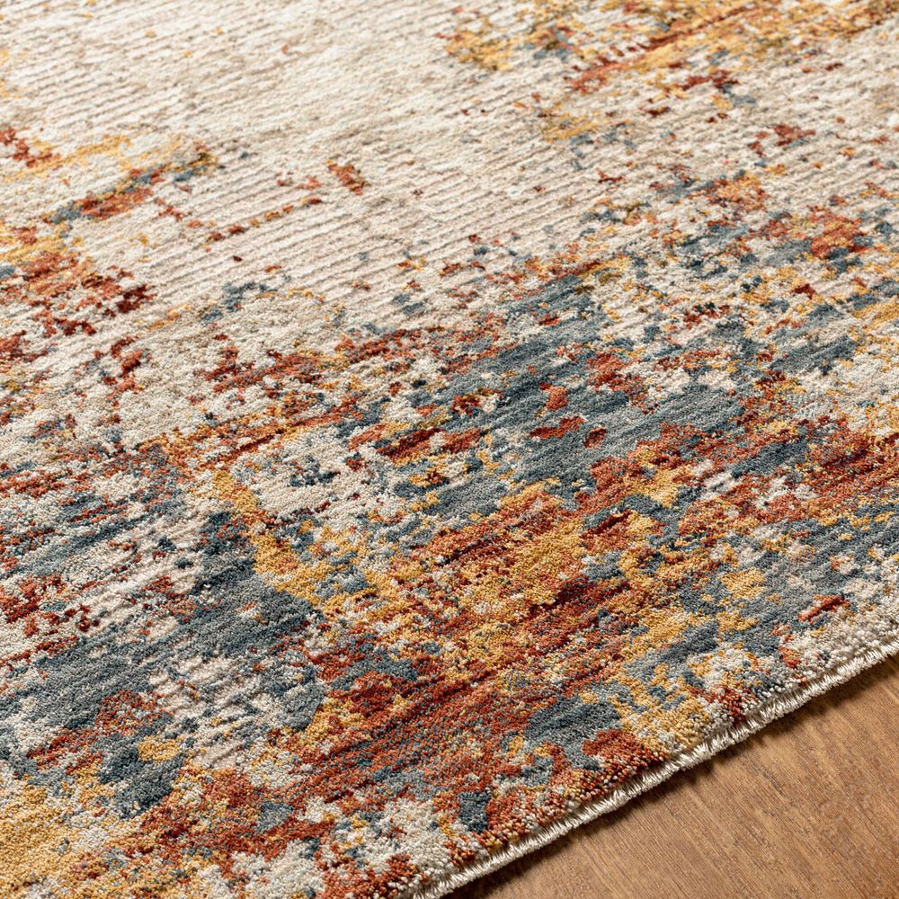 Surya Reina Light Gray, Cream, Medium Gray, Denim, Rust, Mustard and Olive 2&#39;7&quot; x 10&#39; Runner, , large