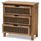 Baxton Studio Clement 3-Drawer Storage Cabinet in Medium Oak, , large