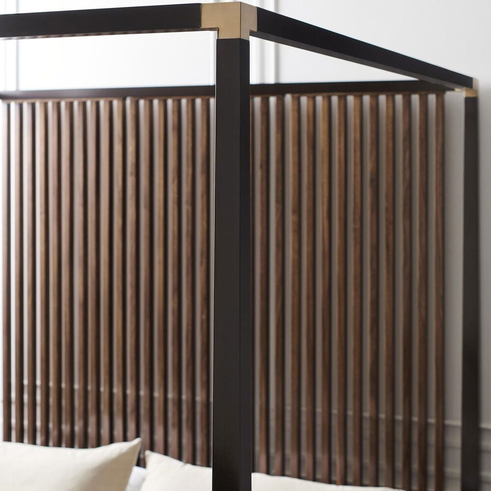 SCHNADIG Pinstripe Capony King Bed in Dark Chocolate and Rich Walnut, , large