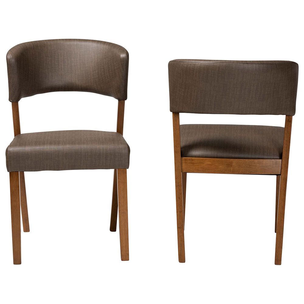 Baxton Studio Montreal Side Chair in Dark Walnut (Set of 2), , large
