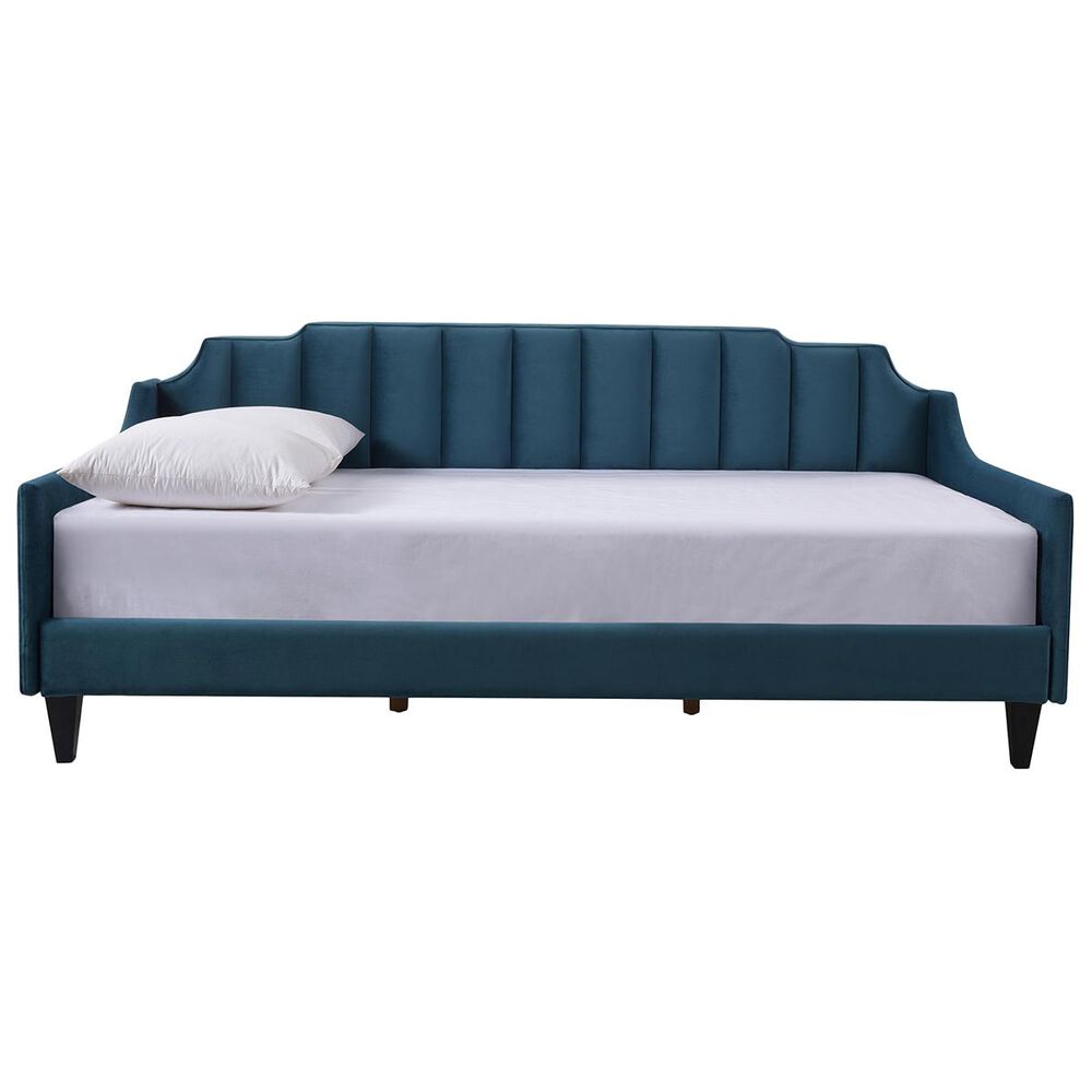 Jennifer Taylor Home Edgar Channel Tufted Sofa Bed Daybed in Satin Teal