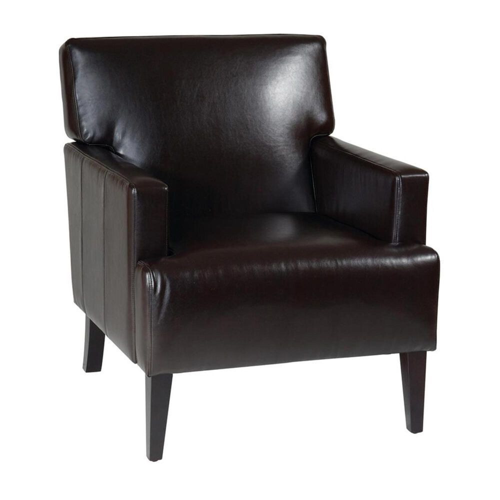 OSP Home Carrington Arm Chair in Espresso Environmentally Friendly Bonded Leather, , large