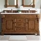 James Martin Vanities Brookfield 60" Double Bathroom Vanity in Country Oak with 3 cm Arctic Fall Solid Surface Top and Rectangle Sinks, , large