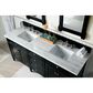 James Martin Vanities Brittany 72" Double Bathroom Vanity in Black Onyx with 3 cm Arctic Fall Solid Surface Top and Rectangle Sinks, , large