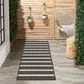 Nourison Positano POS03 Black and Ivory 2" x 6" Indoor/Outdoor Runner, , large