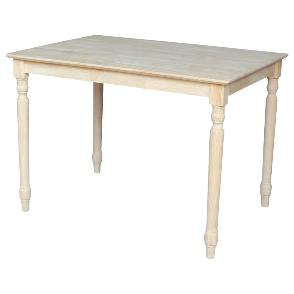 International Concepts Modern Farmhouse Casual Dining Table in Unfinished, , large