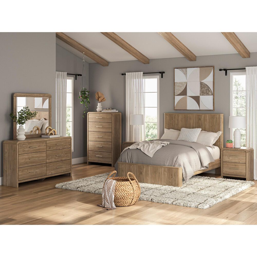 Ashley Gramburg Full Panel Platform Bed in Warm Brown, , large