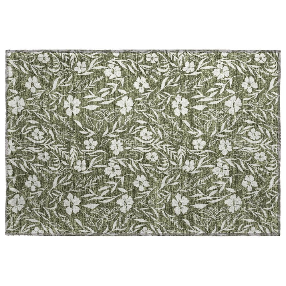 Dalyn Rug Company Soft Essentials Floral Olive 1"8" x 2"6" Indoor/Outdoor Area Rug, , large