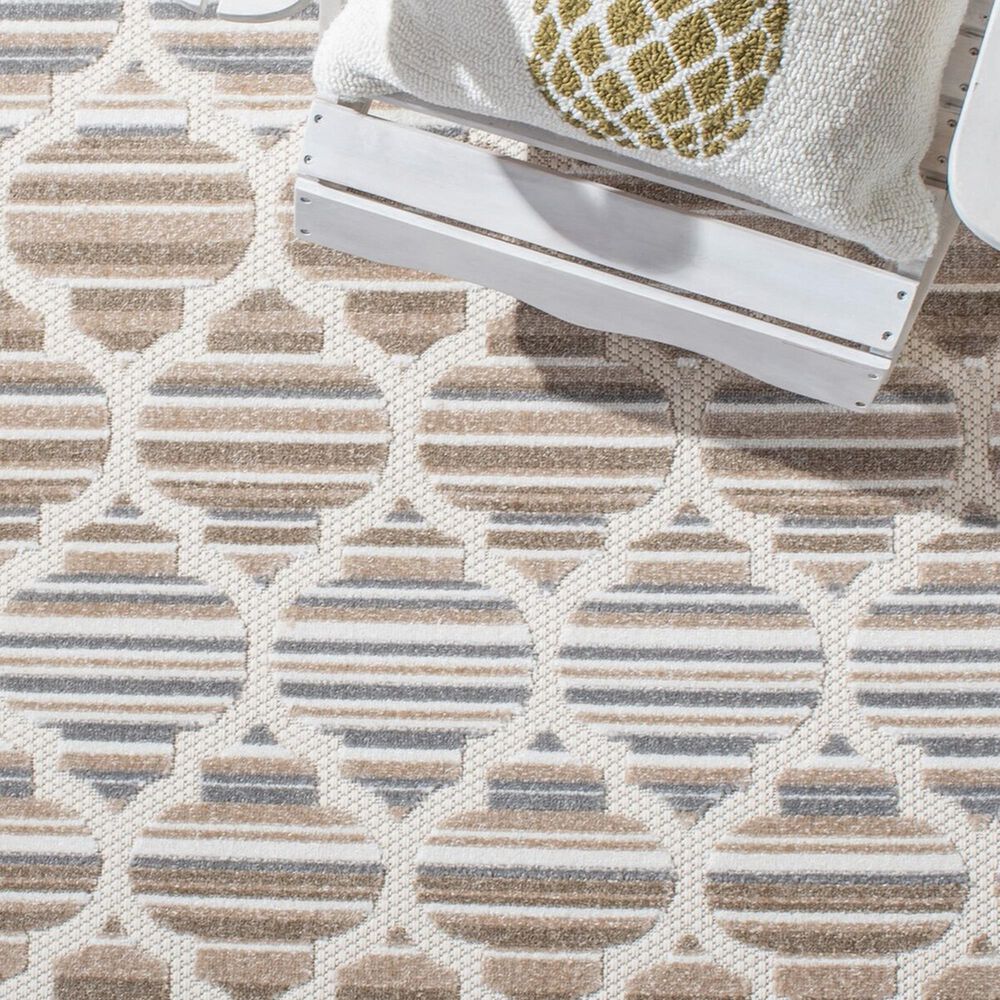 Safavieh Cabana CBN333F 5&#39;3&quot; x 7&#39;7&quot; Grey and Ivory Indoor/Outdoor Area Performance Rug, , large