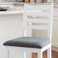 Linon Home Decor Flynn 22" Counter Stool with Charcoal Grey Cushion in White (Set of 2), , large