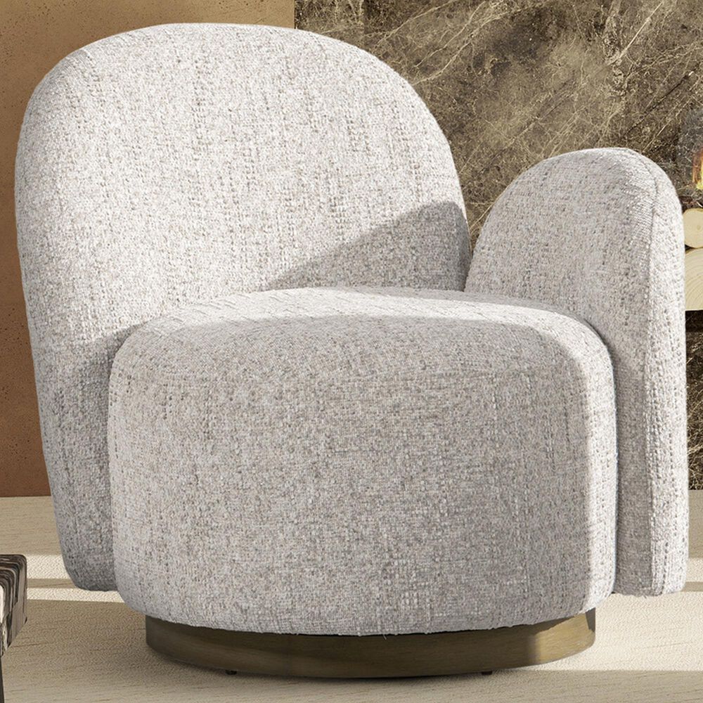 Jennifer Taylor Home Duo Right Arm Facing Swivel Accent Chair in Multi-Greige Beige, , large