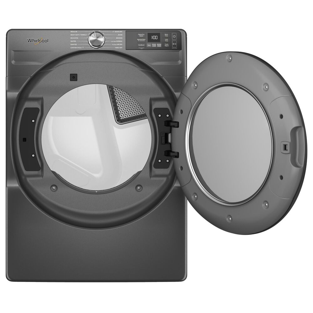 Whirlpool 4.5 Cu. Ft. Smart Front Load Washer and 7.4 Cu. Ft. Smart Electric Dryer Laundry Pair in Volcano Black, , large