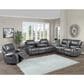 Crystal City Keily Manual Reclining Sofa with Dropdown Table in Dove Grey, , large