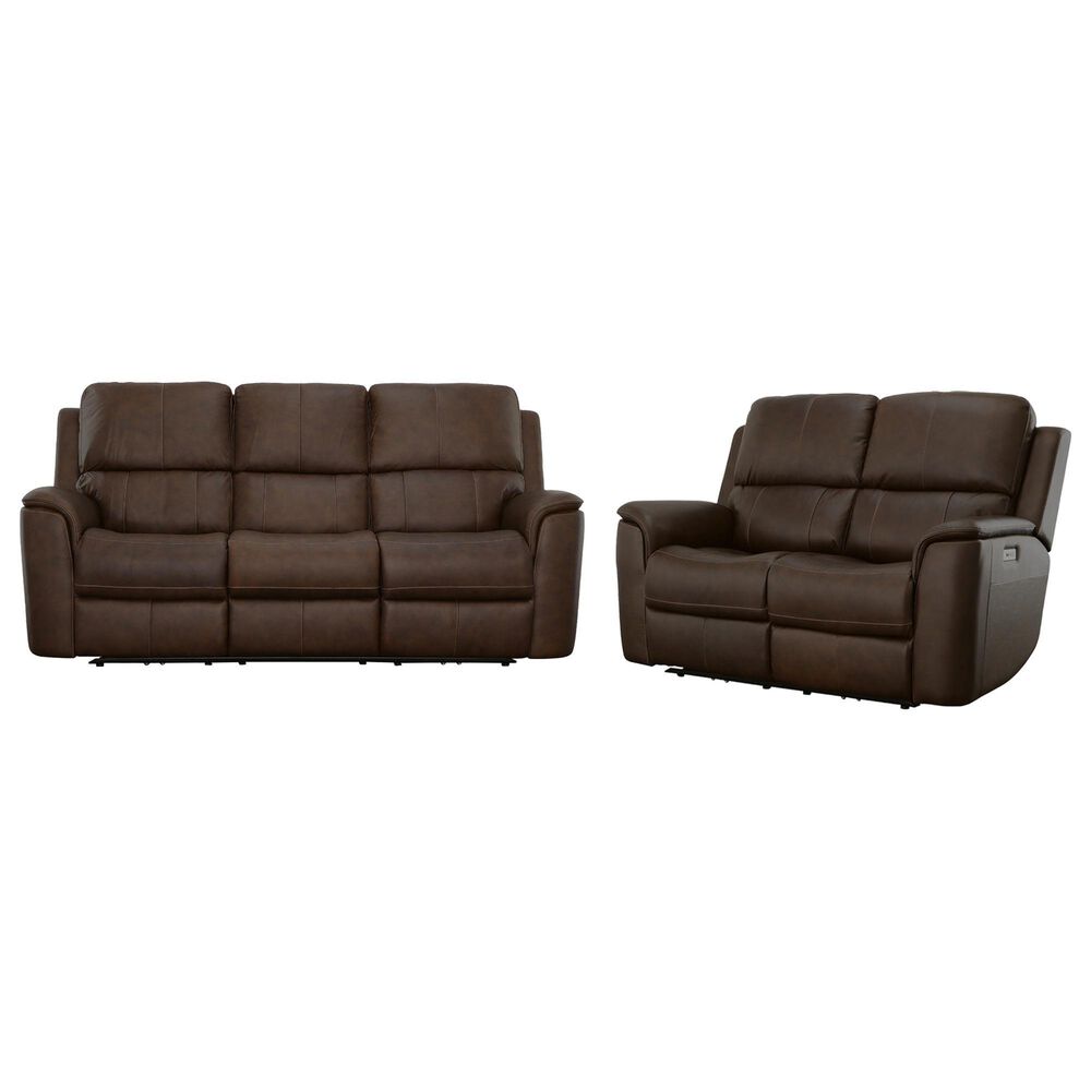 Flexsteel Henry Power Sofa and Loveseat Set in Burnt Umber, , large