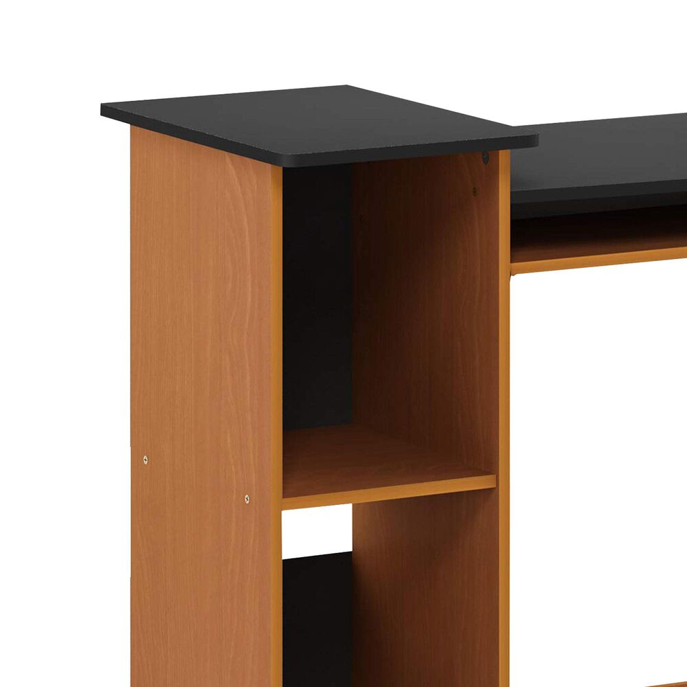 HOMLUX Multipurpose Computer Gaming Desk in Light Cherry and Black, , large