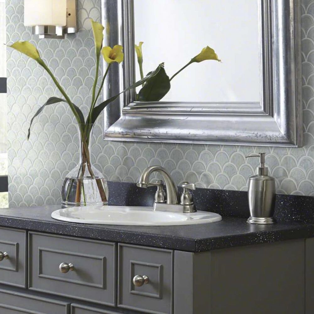 Shaw Geoscape Fan Light Grey 11.02&quot; x 10.83&quot; Ceramic Mosaic Sheet, , large