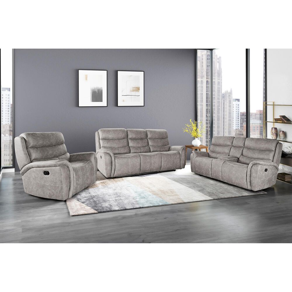 New Heritage Design Kamari Manual Reclining Loveseat in Gray, , large