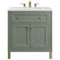 James Martin Vanities Chicago 30" Single Bathroom Vanity in Smokey Celadon with 3 cm Arctic Fall Solid Surface Top and Rectangular Sink, , large