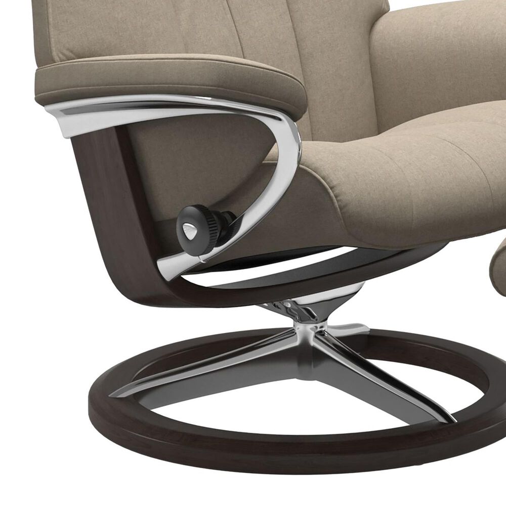 Stressless Paul Medium Leather Chair and Ottoman Set in Oxford Blue, , large