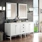 James Martin Vanities Addison 72" Double Bathroom Vanity in Glossy White with 3 cm Lime Delight Quartz Top and Rectangular Sinks, , large