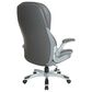 OSP Home Deluxe Bonded Leather Executive Chair with Gray Cushion with Silver Finish, , large