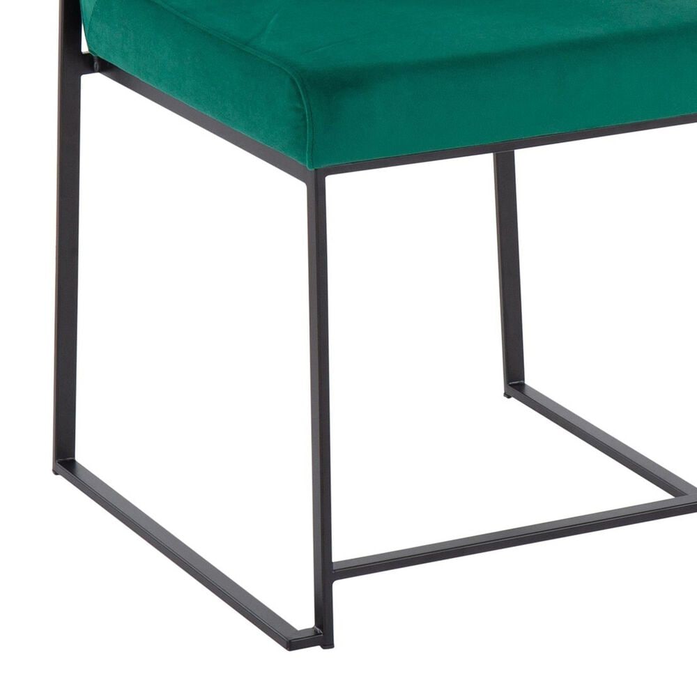 LumiSource Fuji Side Chair with Green Cushion in Black (Set of 2), , large