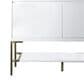 James Martin Vanities Mantova 47.3" Single Vanity in Glossy White and Champagne Brass with 3 cm Charcoal Black Composite Stone Top and Rectangular Sink, , large