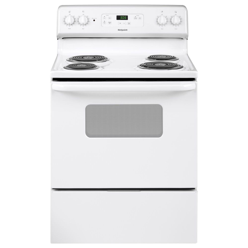 Hotpoint 30" Free-Standing Standard Clean Electric Range in White, , large