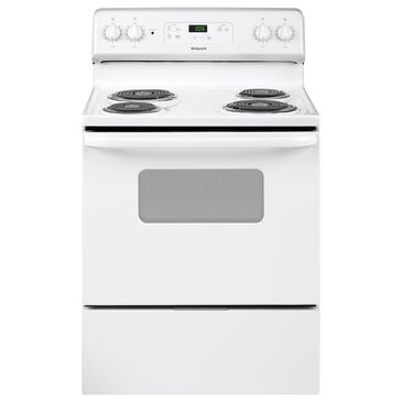 Hotpoint 30" Free-Standing Standard Clean Electric Range in White, , large