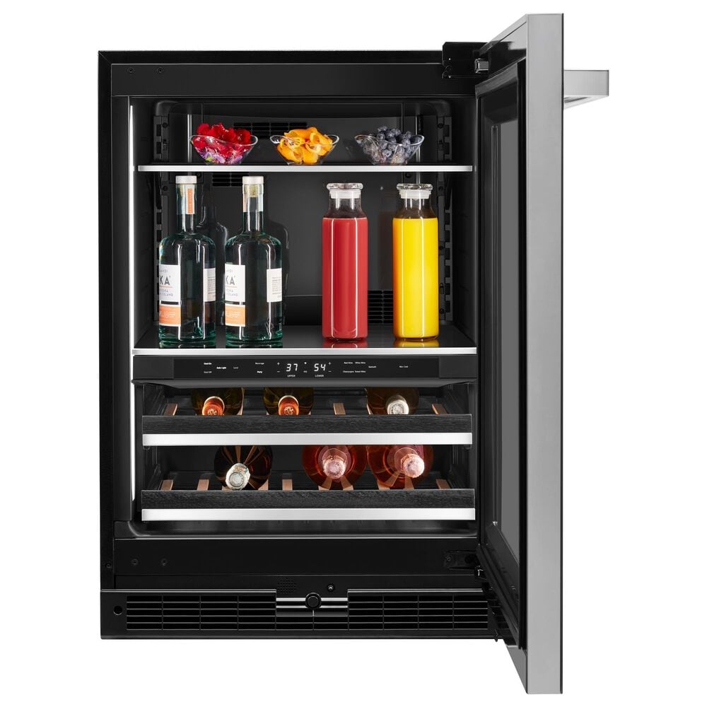 JennAir NOIR 24" Built-In Undercounter Beverage Center Left Swing in Black Stainless Steel, , large