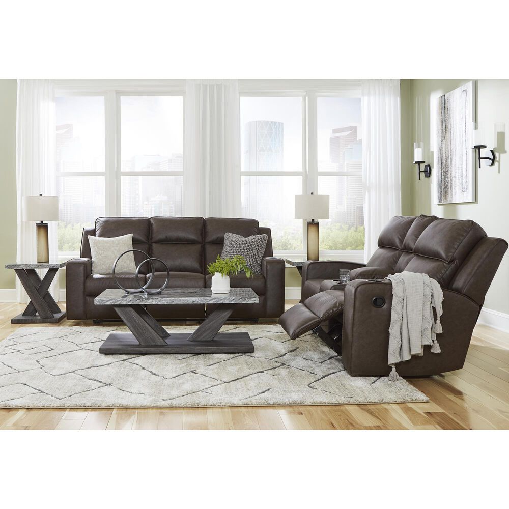 Ashley Lavenhorne 2-Piece Manual Reclining Living Room Set in Umber, , large