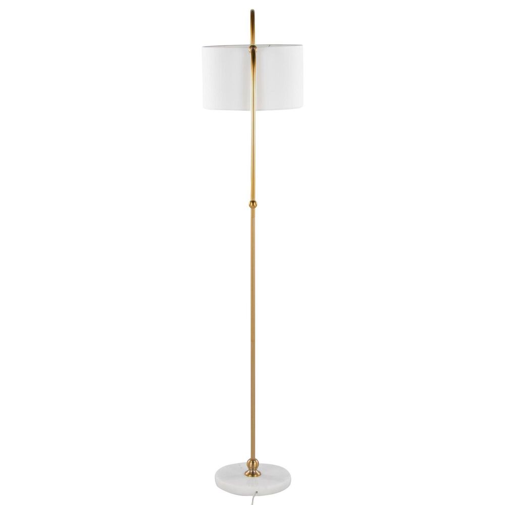 Grandview Gallery Leslie Floor Lamp in Gold and White, , large
