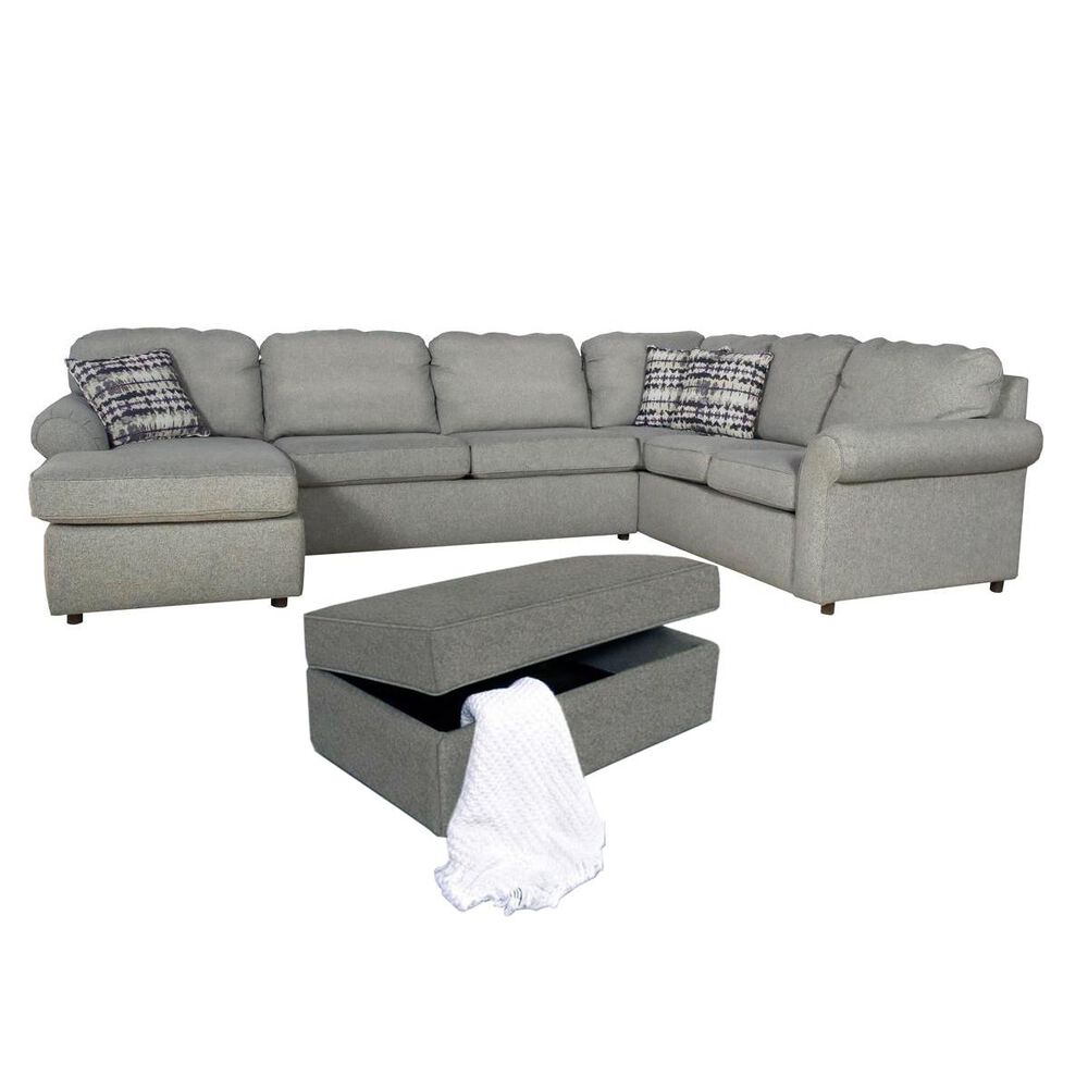 Ball Creek Designs 3-Piece Sectional and Ottoman in Brentwood Pepper, , large