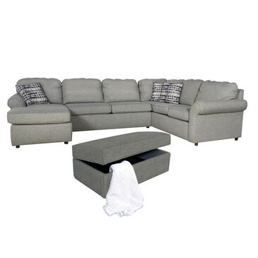 Ball Creek Designs 3-Piece Sectional and Ottoman in Brentwood Pepper, , large