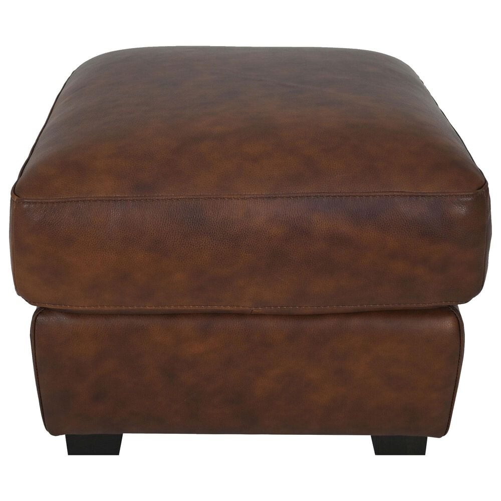 Softline Carusso Leather Ottoman in Whiskey, , large