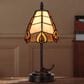 Cal Lighting 13" Tiffany Accent Lamp with Orange Shade in Dark Bronze, , large