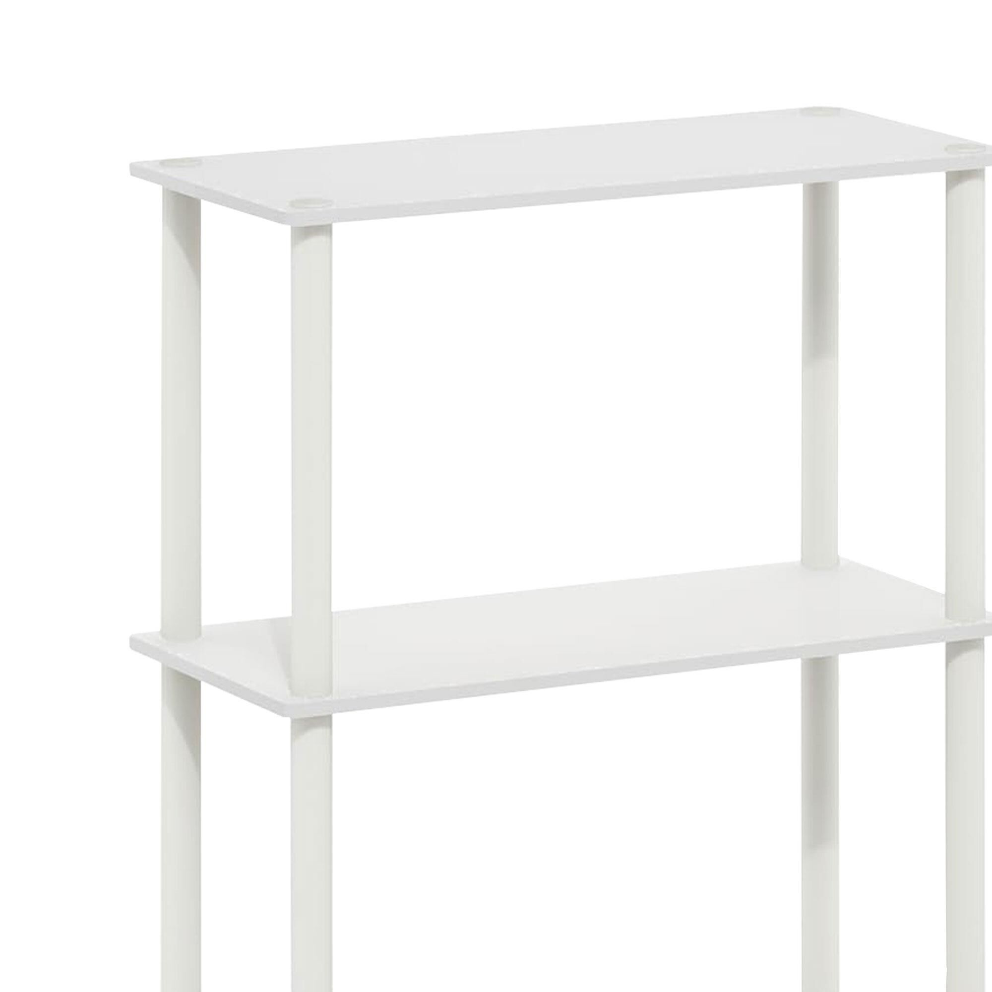 HOMLUX Turn-N-Tube 3-Tier Compact Open Storage Bookshelf in White