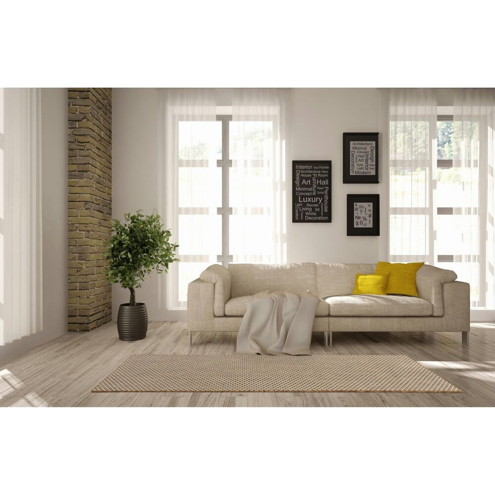 Nourison Courtyard Jute and Ivory 2&#39;2&quot; x 8&#39; Indoor/Outdoor Runner, , large