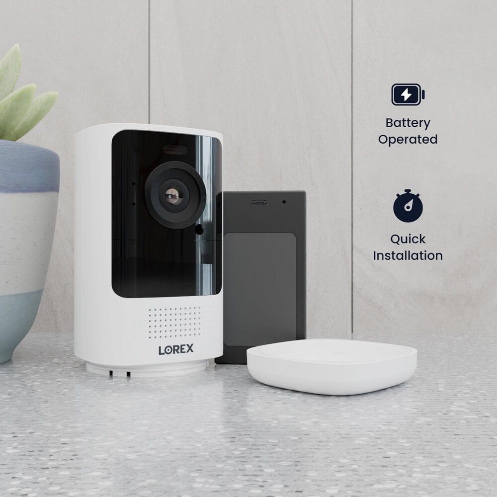Lorex 4K Spotlight Battery Wi-Fi Outdoor Security Camera in White, , large