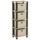 HOMLUX 5-Tier Tall Corner Open Bookshelf with 4 Storage Bins in Oak and Black, , large