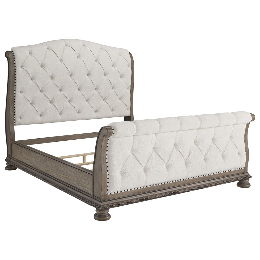Ashley Ardenfield King Upholstered Sleigh Bed in Light Brown, , large