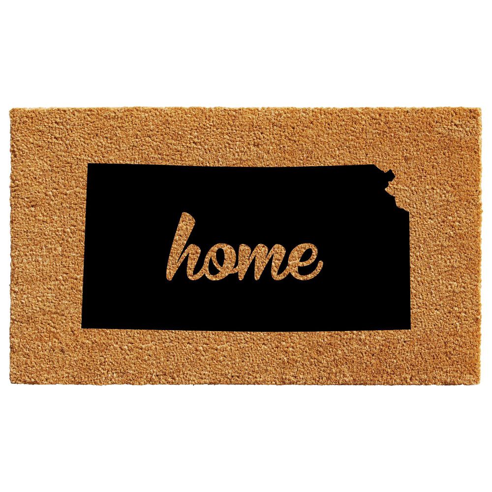 Callaway Kansas 2" x 3" Natural and Black Door Mat, , large