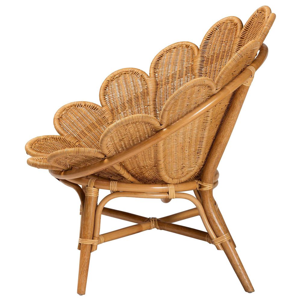Baxton Studio Blossom Accent Flower Chair in Light Honey, , large