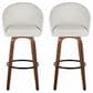 LumiSource Matisse 30" Swivel Barstool with Cream Fabric Upholstery in Walnut and Black (Set of 2), , large