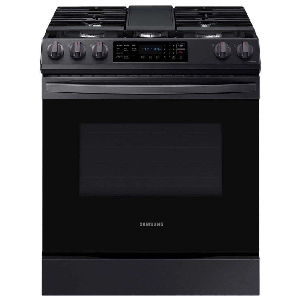 Samsung 6.0 Cu. Ft. Front Control Slide-in Gas Range with Convection and Wi-Fi in Black Stainless Steel, , large