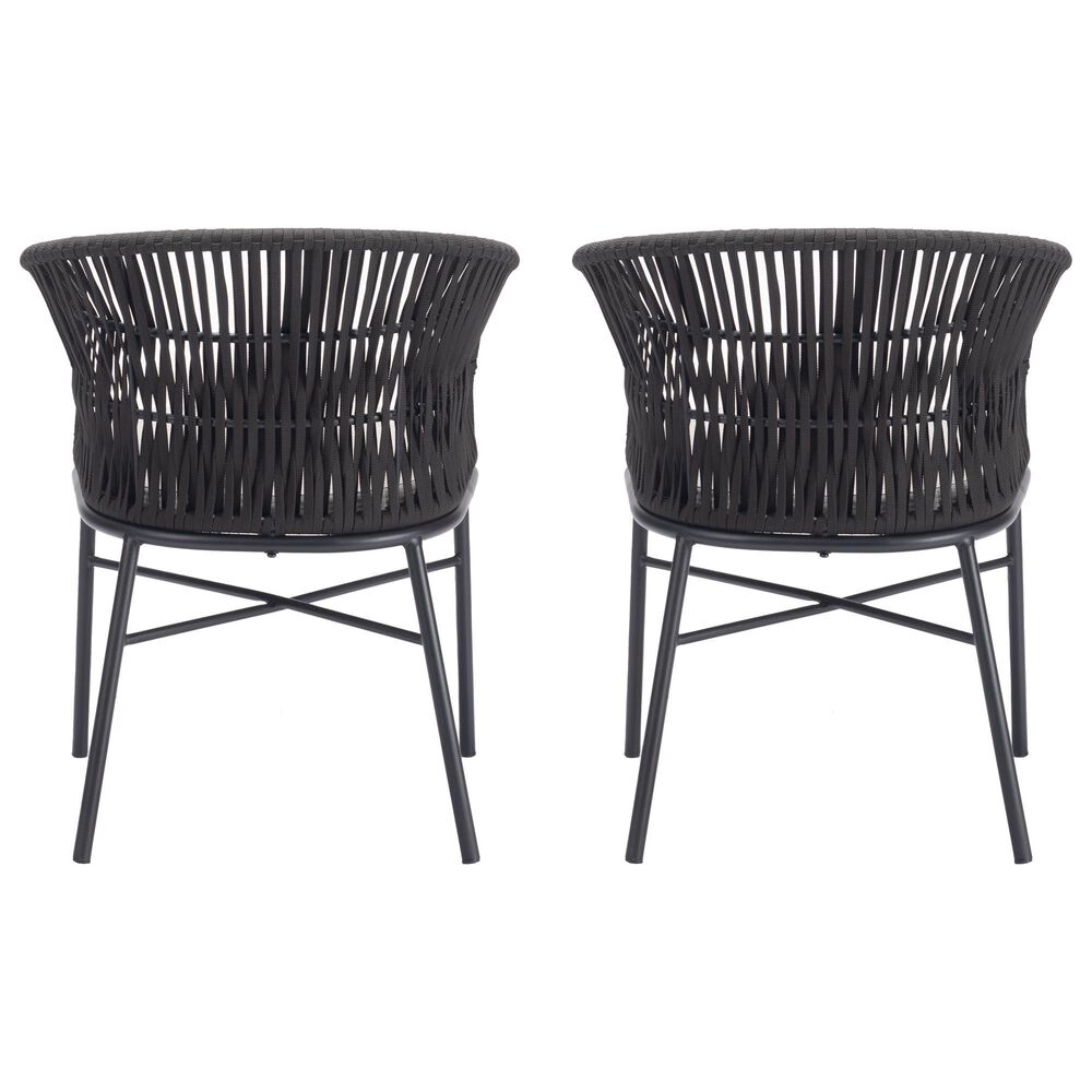 Zuo Modern Freycinet Outdoor Dining Chair with Black Back in Gray (Set of 2), , large