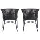 Zuo Modern Freycinet Outdoor Dining Chair with Black Back in Gray (Set of 2), , large