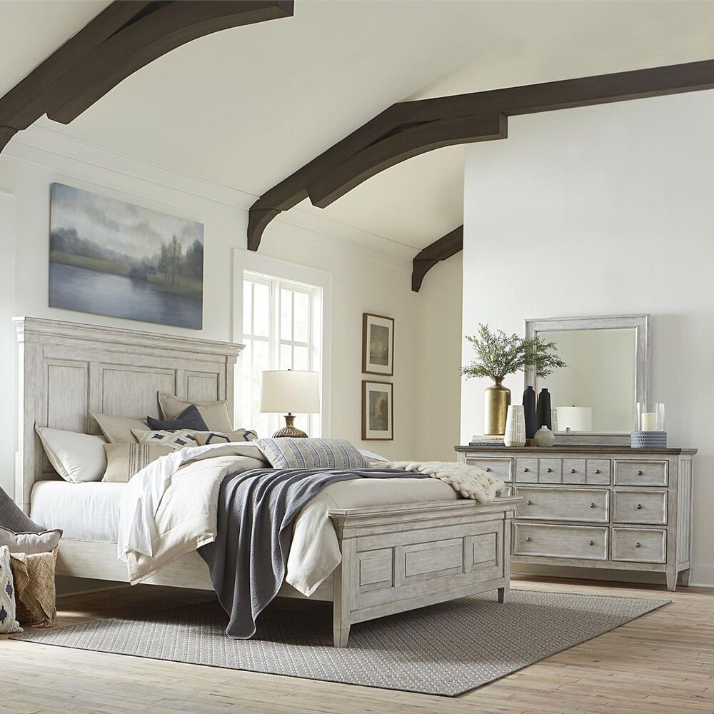 Belle Furnishings Heartland 3 Piece King Bedroom Set in Antique White, , large