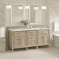 James Martin Vanities Lorelai 72" Double Vanity in Whitewashed Oak with 3 CM Arctic Fall Solid Surface Top, , large